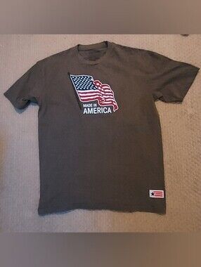 American Giant USA Flag Made In America Graphic Tee T Shirt Olive Green XXL